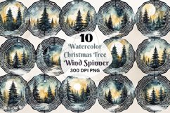 Watercolor Christmas Tree Wind Spinner,Spinner Template, Spinner Png,Round Sublimation,Garden Spinner,Wind Spinner, Winter Design,Christmas Design,Winter Holidays Coaster, Christmas Tree, Christmas Tree Wind Spinner,