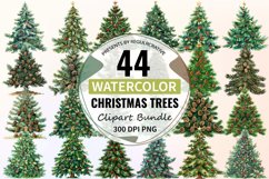 Watercolor Christmas Tree Clipart Bundle Product Image 1
