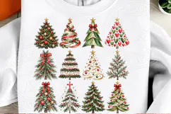 Watercolor Christmas Trees PNG | 12 Festive Holiday S Product Image 2