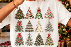 Watercolor Christmas Trees PNG | 12 Festive Holiday S Product Image 3