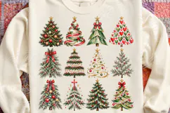 Watercolor Christmas Trees PNG | 12 Festive Holiday S Product Image 4