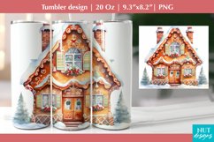 Ginger Bread Christmas tumbler sublimation, Tumbler 20oz Product Image 1