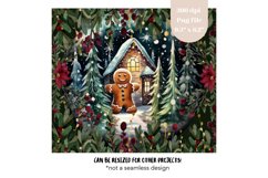 Watercolor Christmas Tumbler Wrap  Gingerbread Tumbler Png