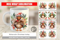 Mug Wrap Design Watercolor Christmas turkey Product Image 1