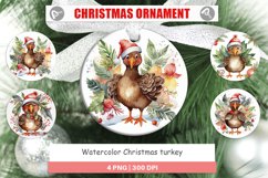 Christmas Ornaments Watercolor Christmas turkey Product Image 1