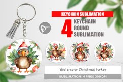 Keychain Watercolor Christmas turkey Product Image 1