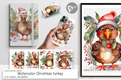 Digital Paper Watercolor Christmas turkey Product Image 1