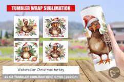Tumbler Wrap Watercolor Christmas turkey Product Image 1