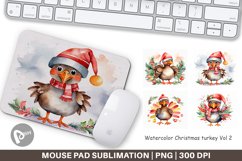 Mouse Pad Watercolor Christmas turkey Product Image 1