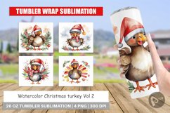 Tumbler Wrap Watercolor Christmas turkey Product Image 1