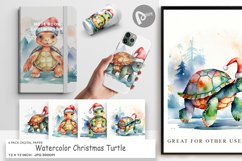 Digital Paper Watercolor Christmas Turtle Product Image 1