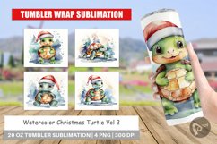 Tumbler Wrap Watercolor Christmas Turtle Product Image 1
