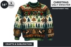 Watercolor Christmas Ugly Sweater Clipart PNG Product Image 1