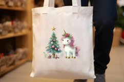 Watercolor Christmas Unicorn Clipart Product Image 5