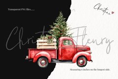 Watercolor Christmas Truck Clipart Product Image 3