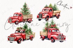Watercolor Christmas Truck Clipart Product Image 4