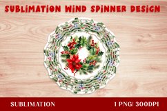 Watercolor Christmas poinsettia Wind Spinner Product Image 1