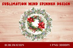 Watercolor Christmas poinsettia Wind Spinner Product Image 1