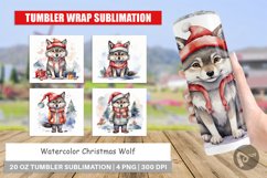 Tumbler Wrap Watercolor Christmas Wolf Product Image 1