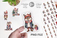 Sticker Watercolor Christmas Wolf Product Image 1