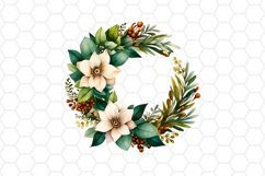 Watercolor Christmas Wreath Clipart 