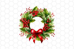 Watercolor Christmas Wreath Clipart