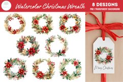 Watercolor Christmas Wreath Clipart Bundle Product Image 1