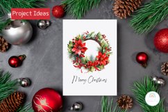 Watercolor Christmas Wreath Clipart PNG Product Image 4