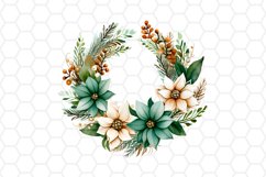 Watercolor Christmas Wreath Clipart 