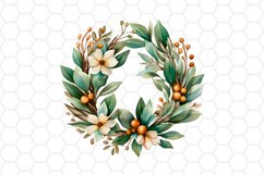 Watercolor Christmas Wreath Clipart 