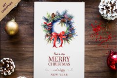 Watercolor Christmas wreath. PNG, Clipart. Product Image 2