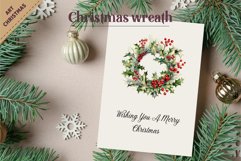 Watercolor Christmas wreath. PNG, Clipart. Product Image 3