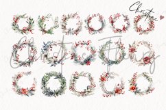 16 Watercolor Christmas Wreath Clipart Product Image 4