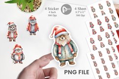 Sticker Watercolor Christmas Yeti Product Image 1