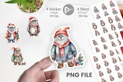 Sticker Watercolor Christmas Yeti Product Image 1