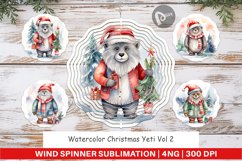 Wind Spinner Watercolor Christmas Yeti Product Image 1