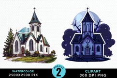 Watercolor Church Exquisite Clipart Product Image 1