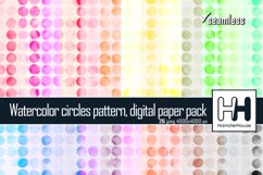 Watercolor circles hand drawn pattern, digital paper pack Product Image 1