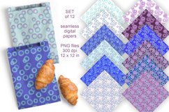 Watercolor Circles Seamless Patterned Papers 12 PNG