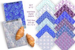 Watercolor Circles Seamless Patterned Papers 12 PNG