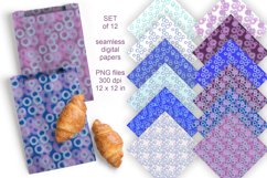 Watercolor Circles Seamless Patterned Papers 12 PNG