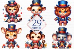 Watercolor Circus animals clipart, Circus animal png Bundle Product Image 1