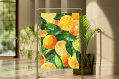 Watercolor Citrus Fruits Seamless Digital Paper Bundle Product Image 8