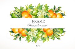Watercolor citrus frame