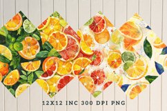 Watercolor Citrus Fruits Seamless Digital Paper Bundle Product Image 6