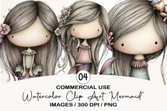 Watercolor Clip Art “Mermaid Sublimation Product Image 1