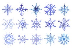 Snowflakes Watercolor Cliparts Set Product Image 2