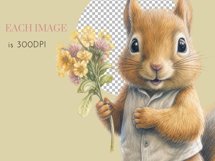 Cute Animals Watercolour Clipart PNG 18 Product Image 5