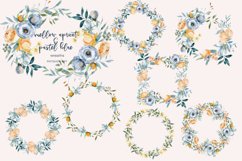 Mellow Apricot &amp; Pastel Blue Floral Clipart Set Product Image 7