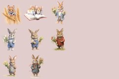 Cute Animals Watercolour Clipart PNG 18 Product Image 3